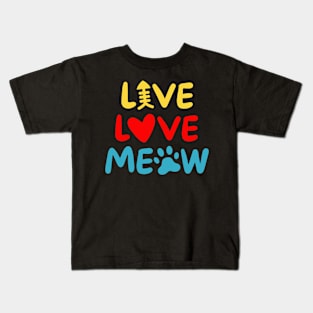 Live Love Meow Kids T-Shirt